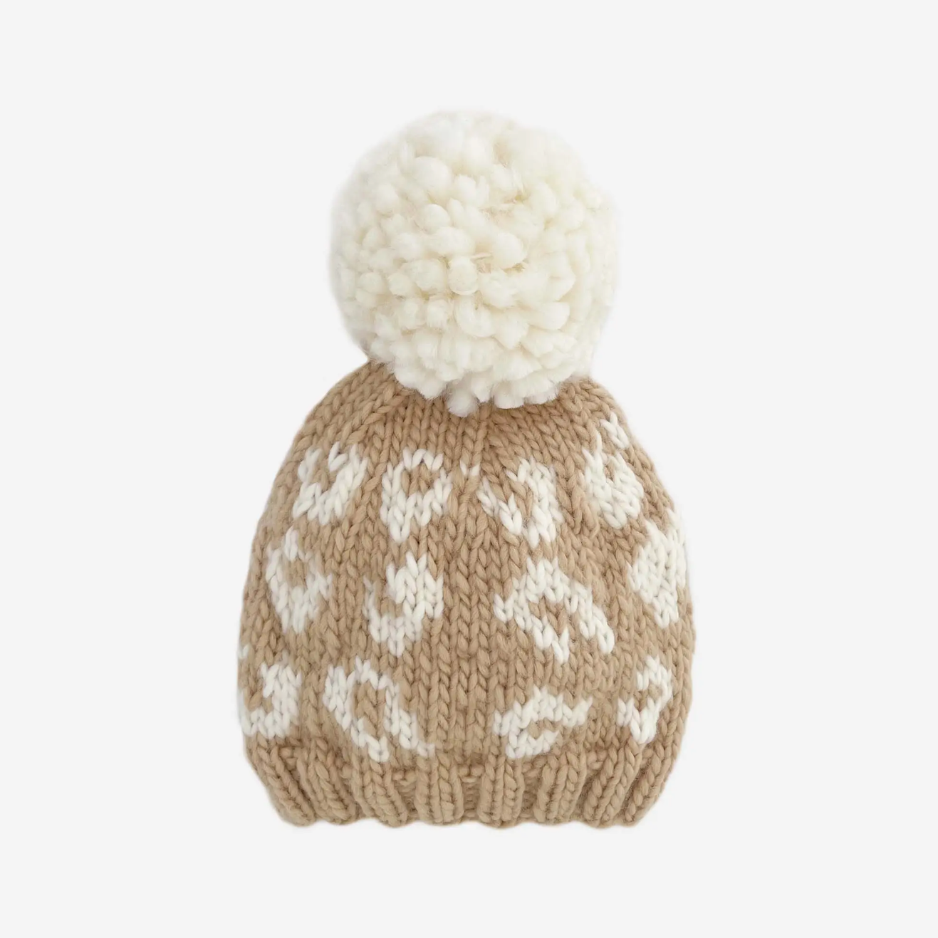 cheetah hat in latte/cream