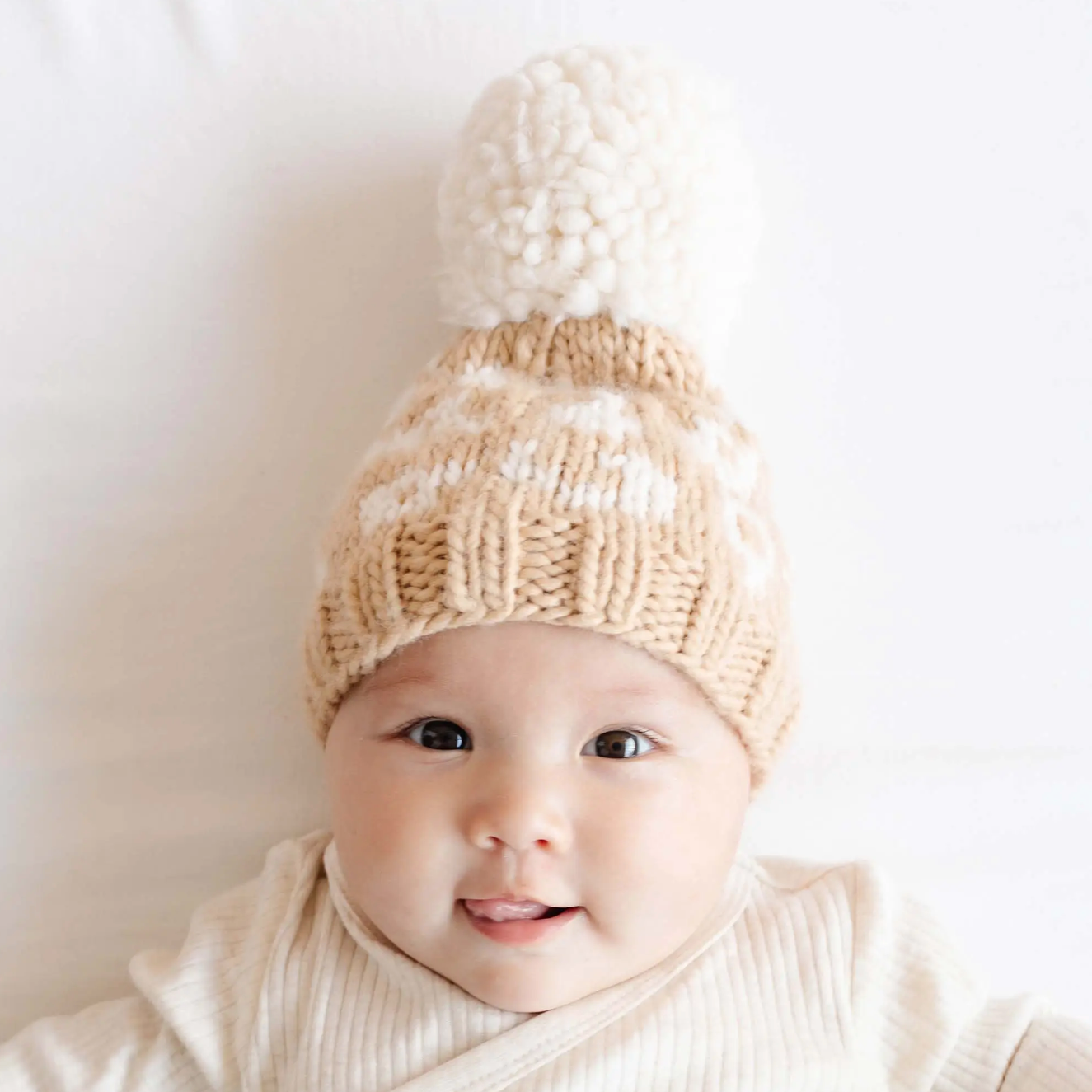 cheetah hat in latte/cream