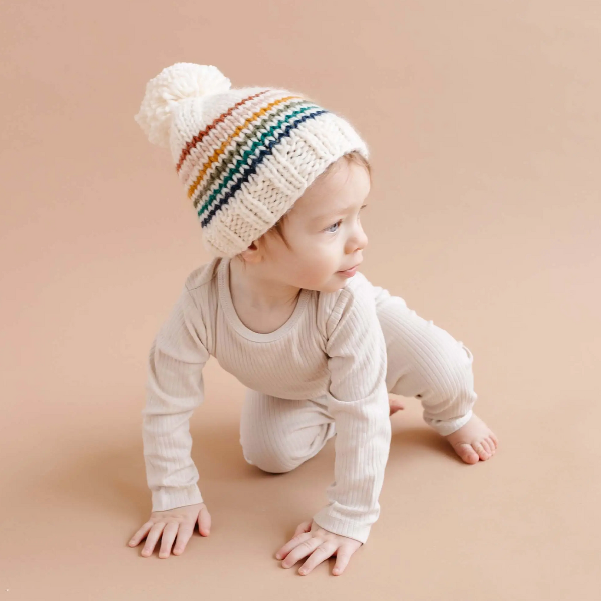 rainbow stripe retro hat