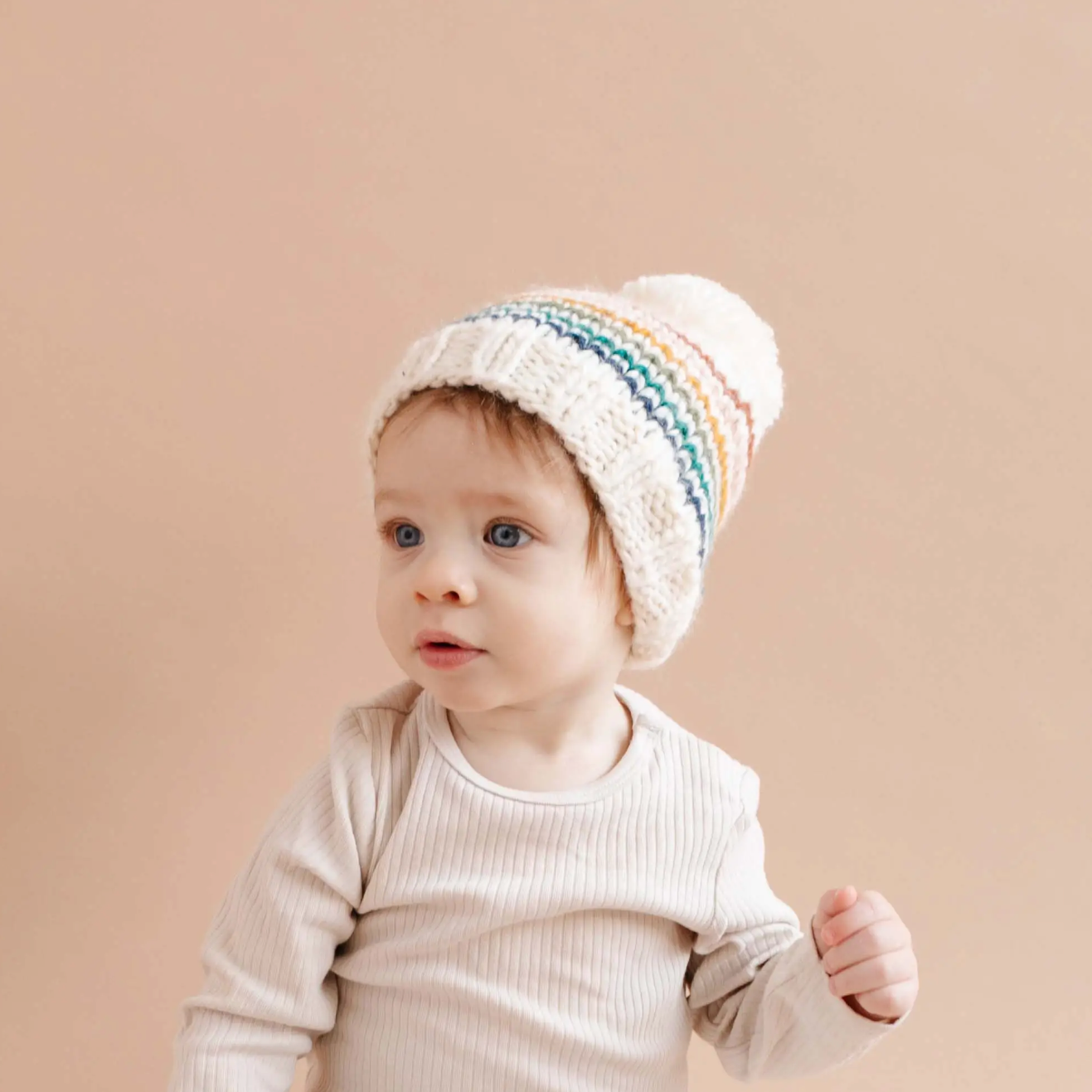 rainbow stripe retro hat