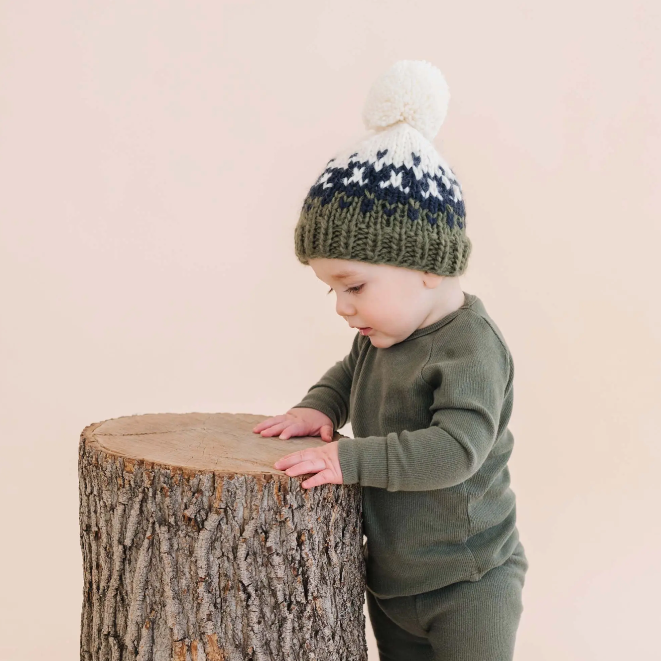 nell stripe hat in navy/olive