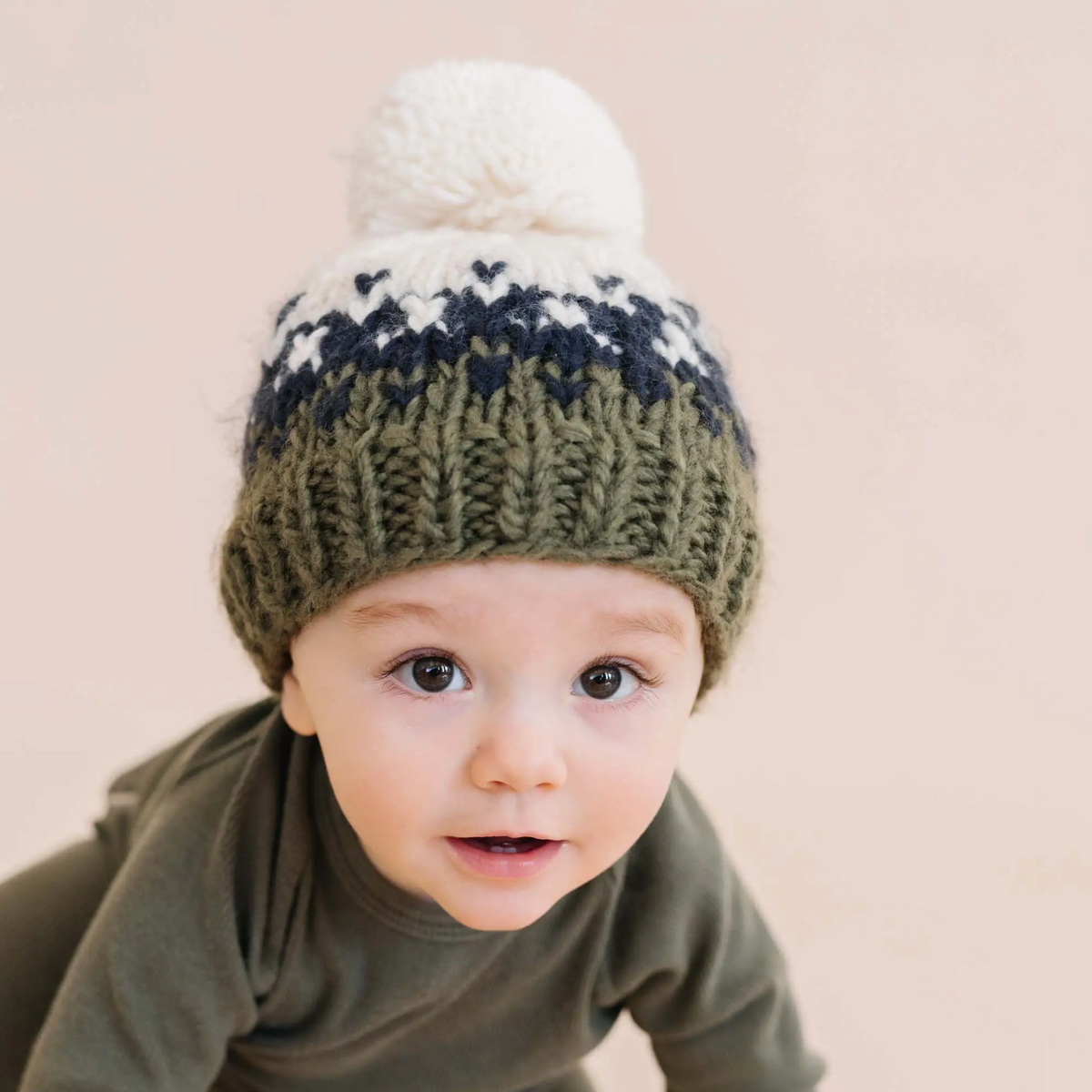 nell stripe hat in navy/olive