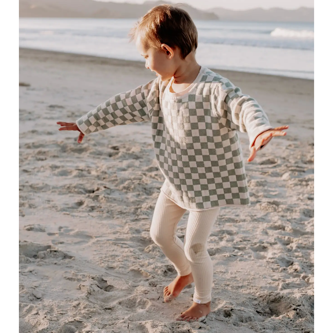 kanuka checkerboard knitted sweater