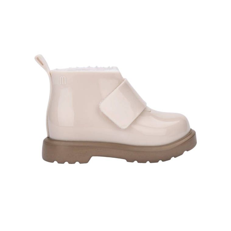 faux fur lined chelsea boot in cream