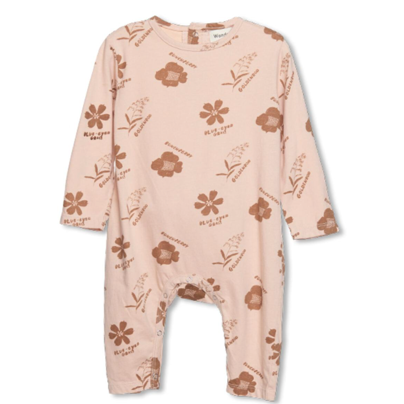 baby romper in almond floral