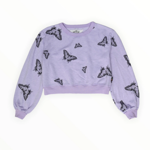 long puff sleeve butterfly tee in lavender