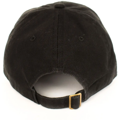 smiley face hat in black