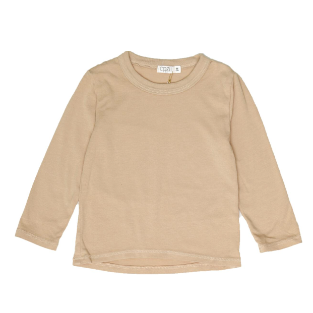 long sleeve thermal crew in beige