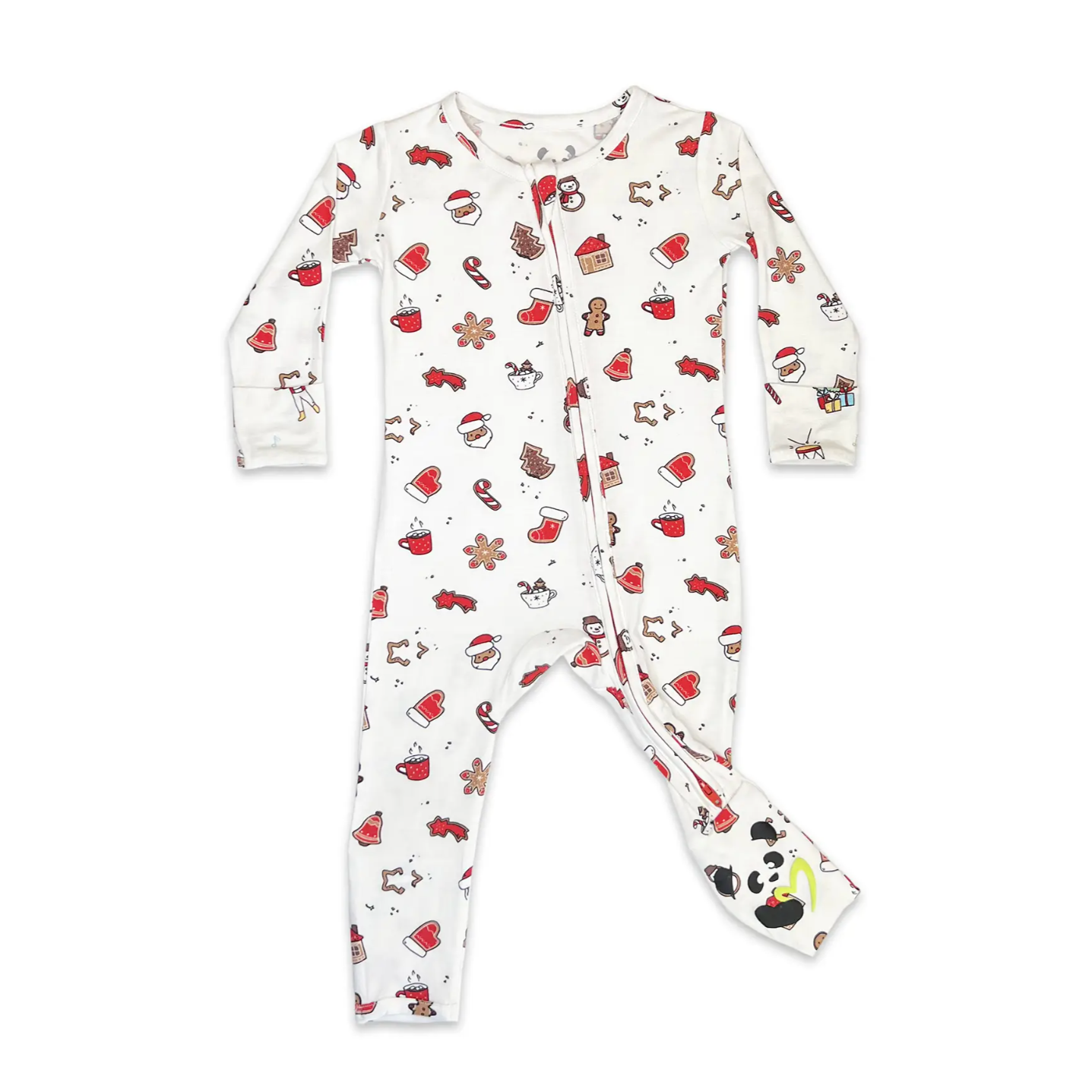 christmas cookies bamboo baby convertible footie pajamas