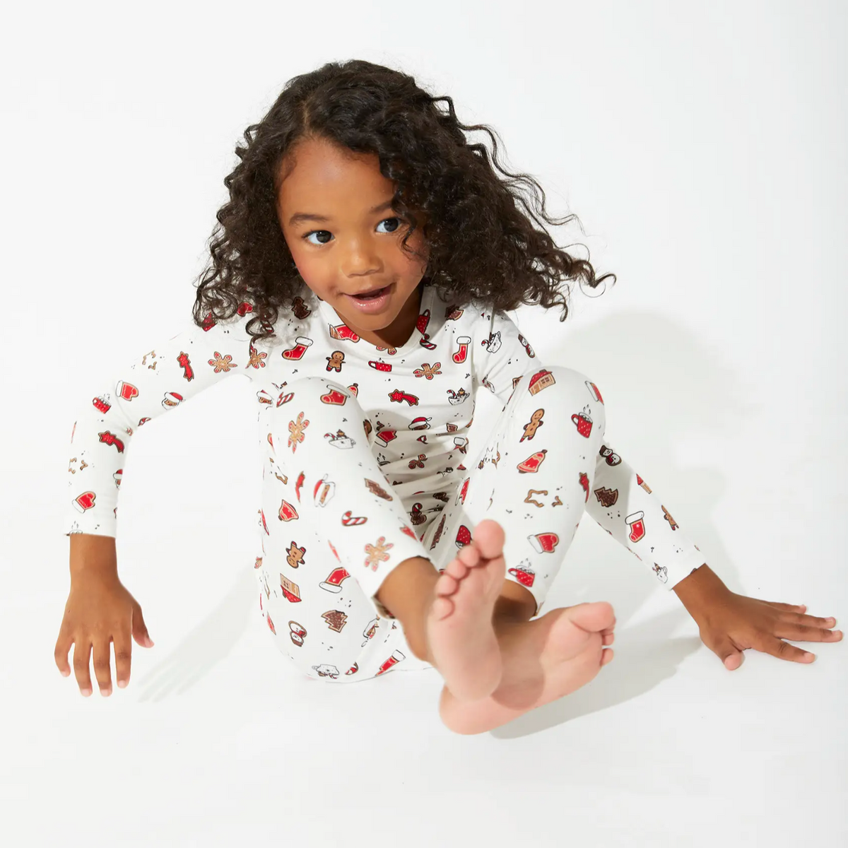 christmas cookies bamboo kids two piece pajamas