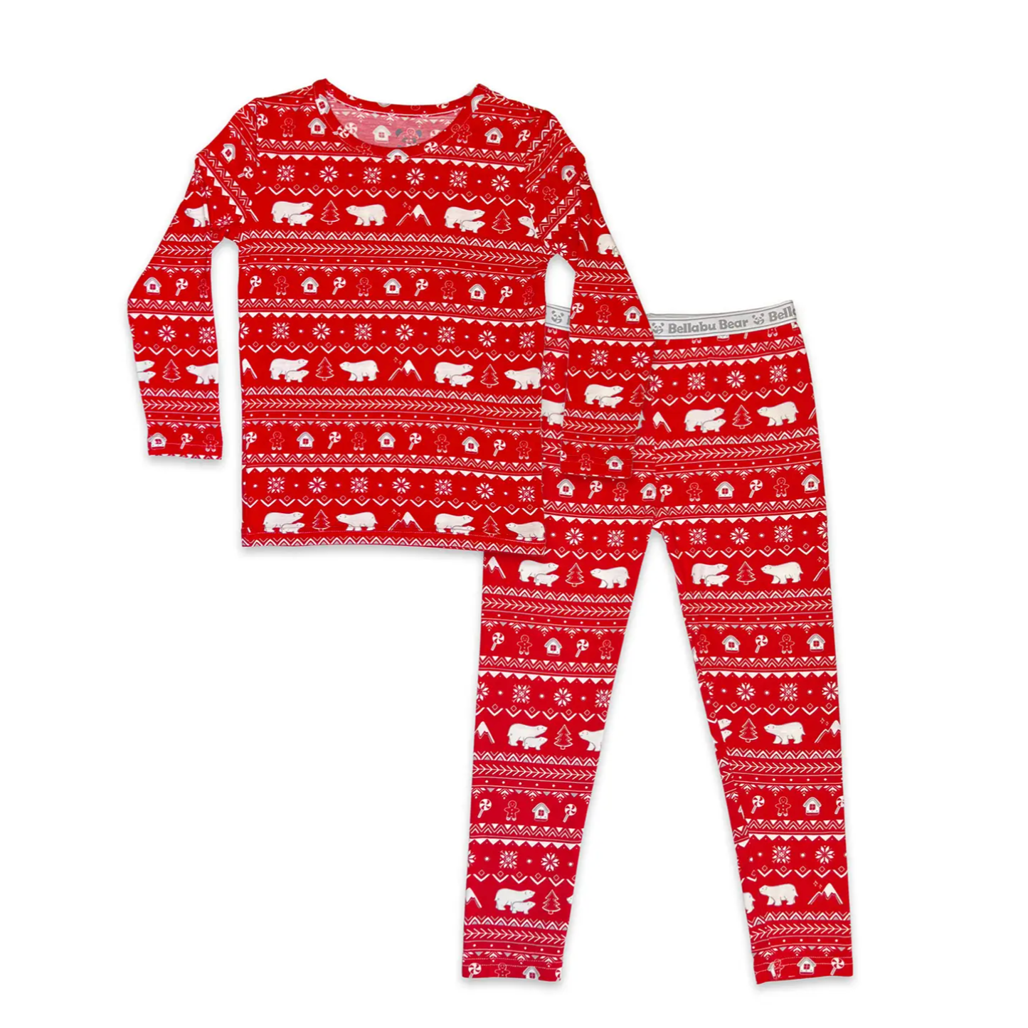 holiday plaid bamboo kids two piece pajamas