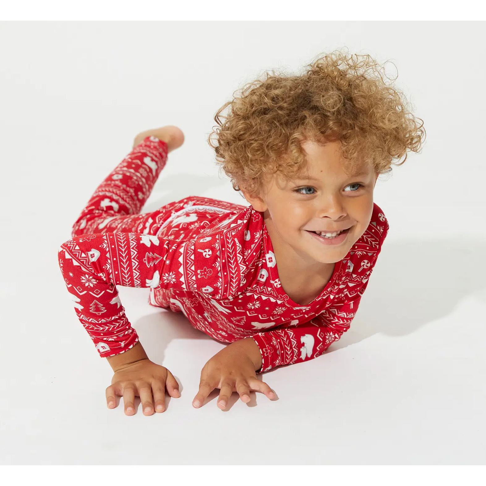 holiday plaid bamboo kids two piece pajamas