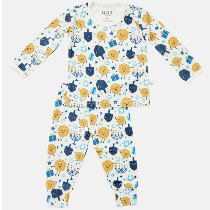 hanukkah cookies long sleeve pajama set