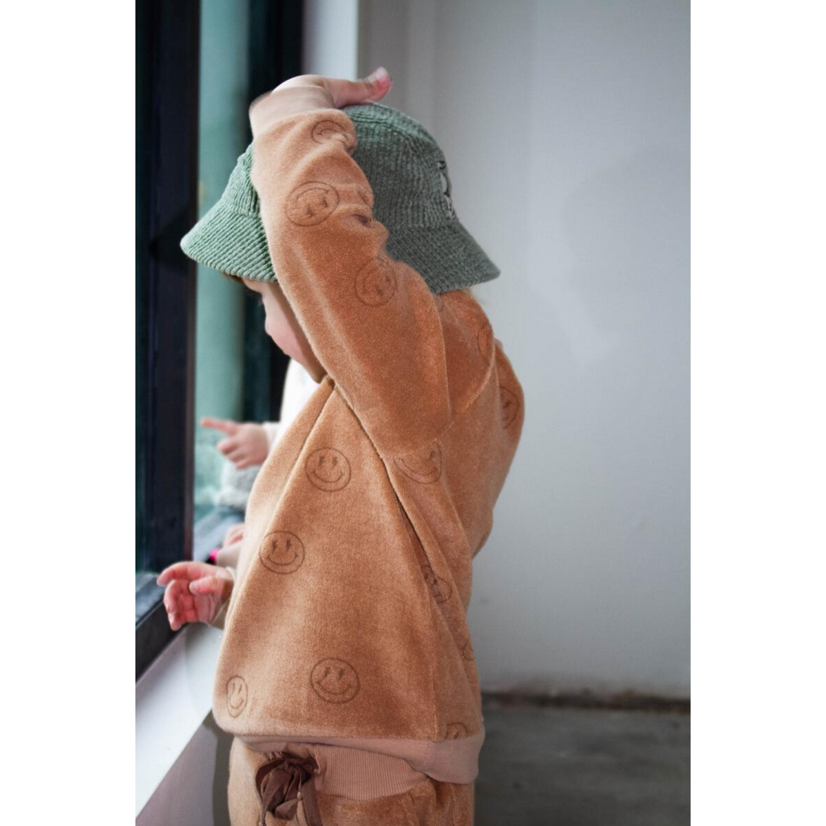 smiley printed terry sweatshirt