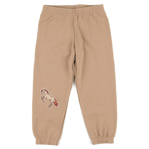 horse sweatpants in tan
