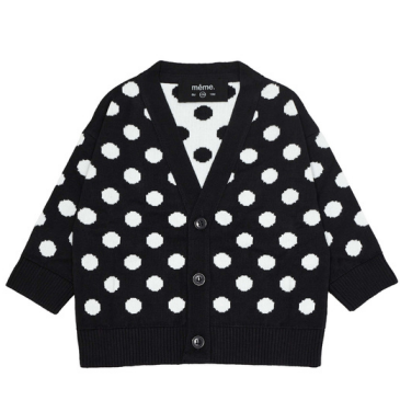 knit cardigan | polka dots