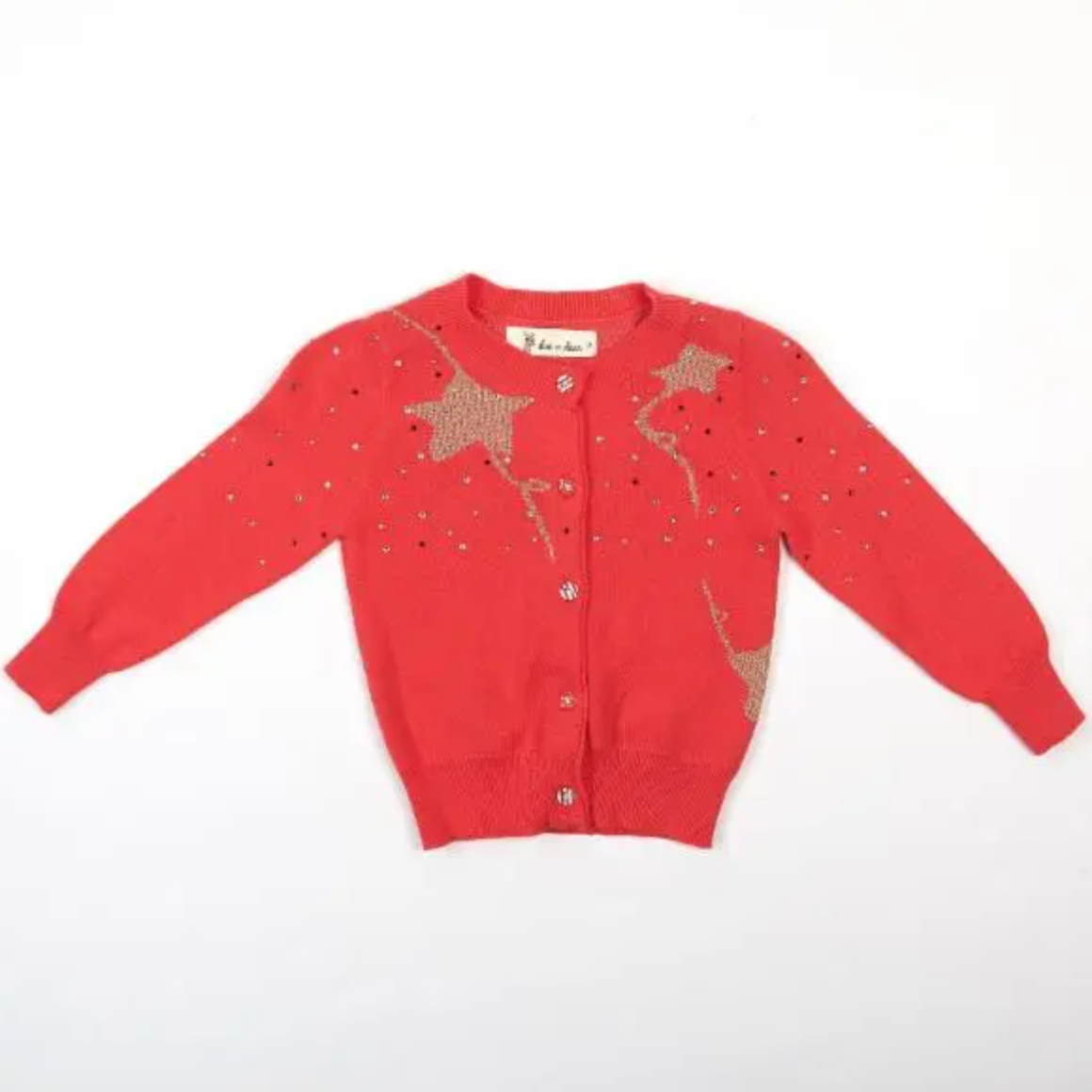 star lurex cardigan | coral