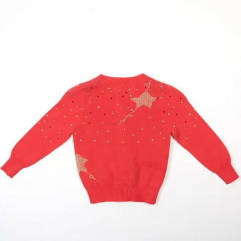 star lurex cardigan | coral