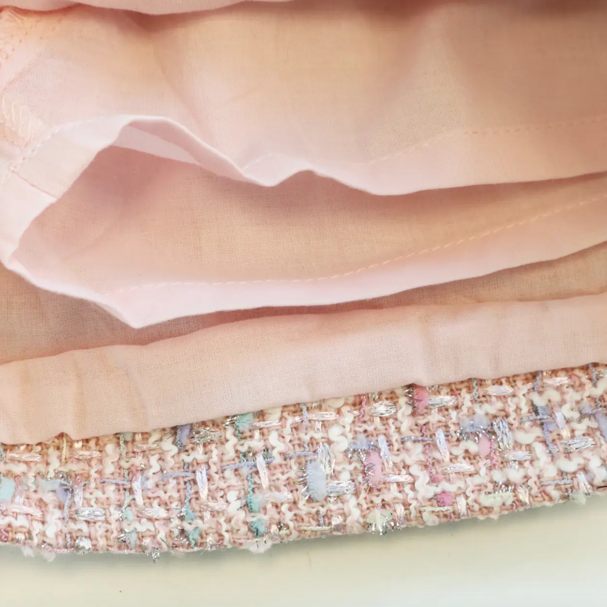 button front tweed skirt | pink