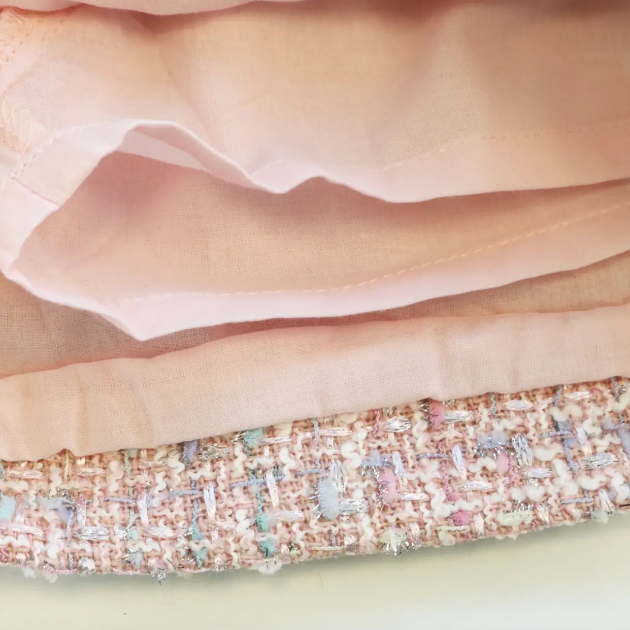 button front tweed skirt | pink