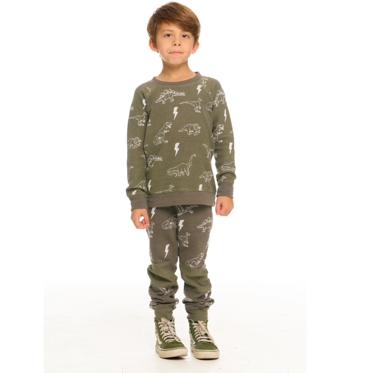 dino cozy knit sweatshirt