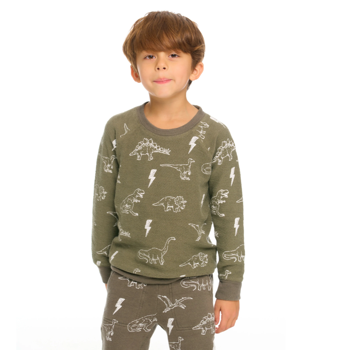 dino cozy knit sweatshirt