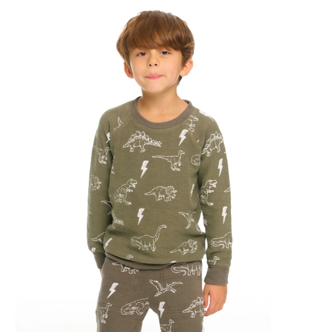 dino cozy knit sweatshirt
