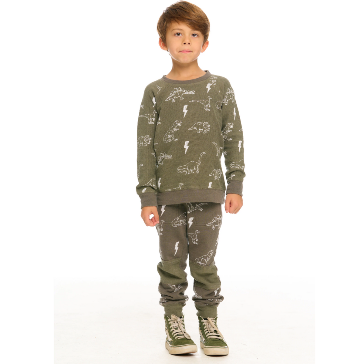 dino cozy knit terry pants