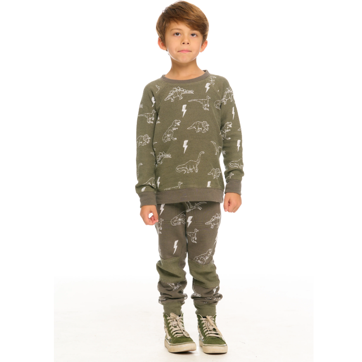 dino cozy knit terry pants