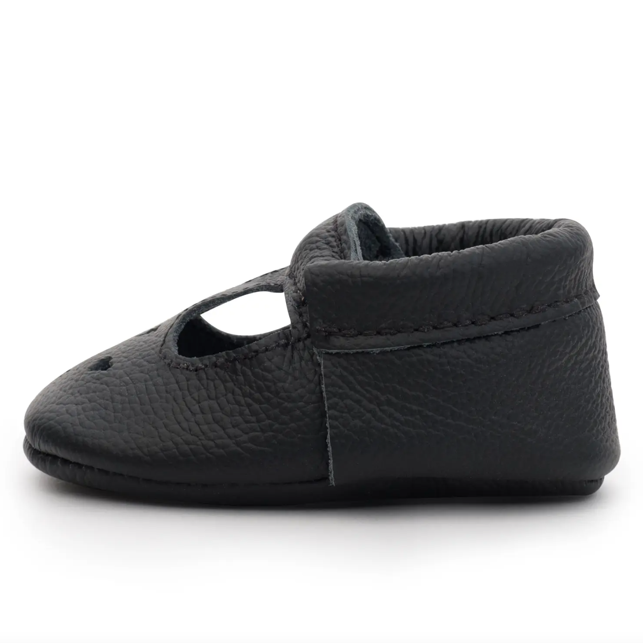 leather baby mary janes in black