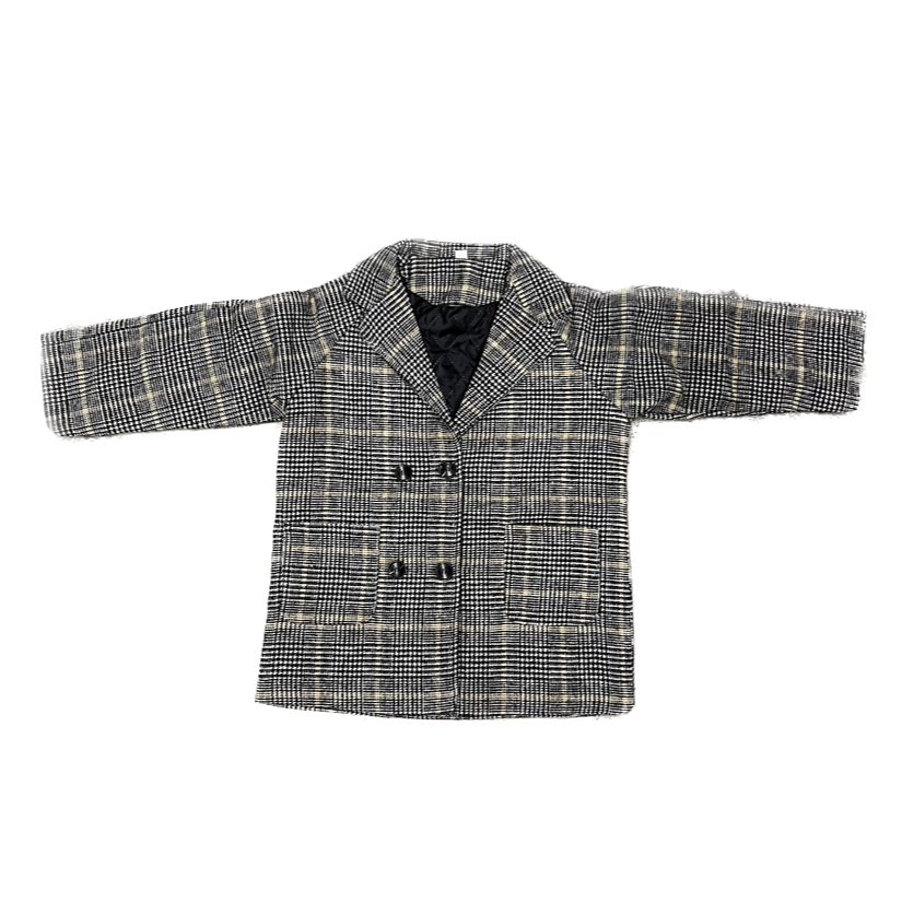 double breasted peacoat | plaid