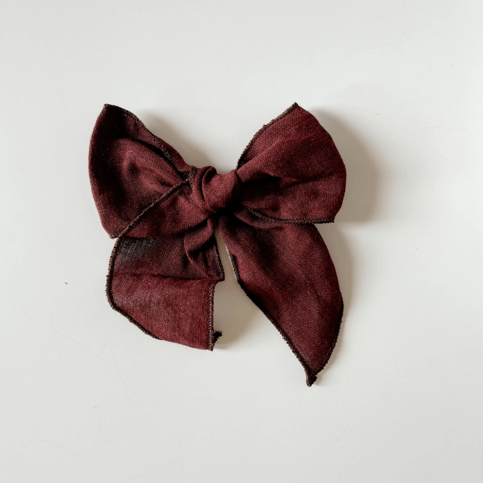 oversized frill cotton bow clip | fig