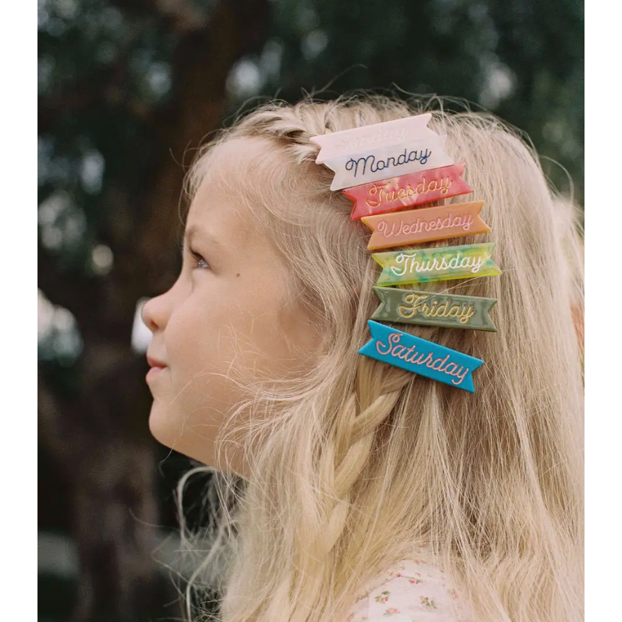 "days of the week" hair clips