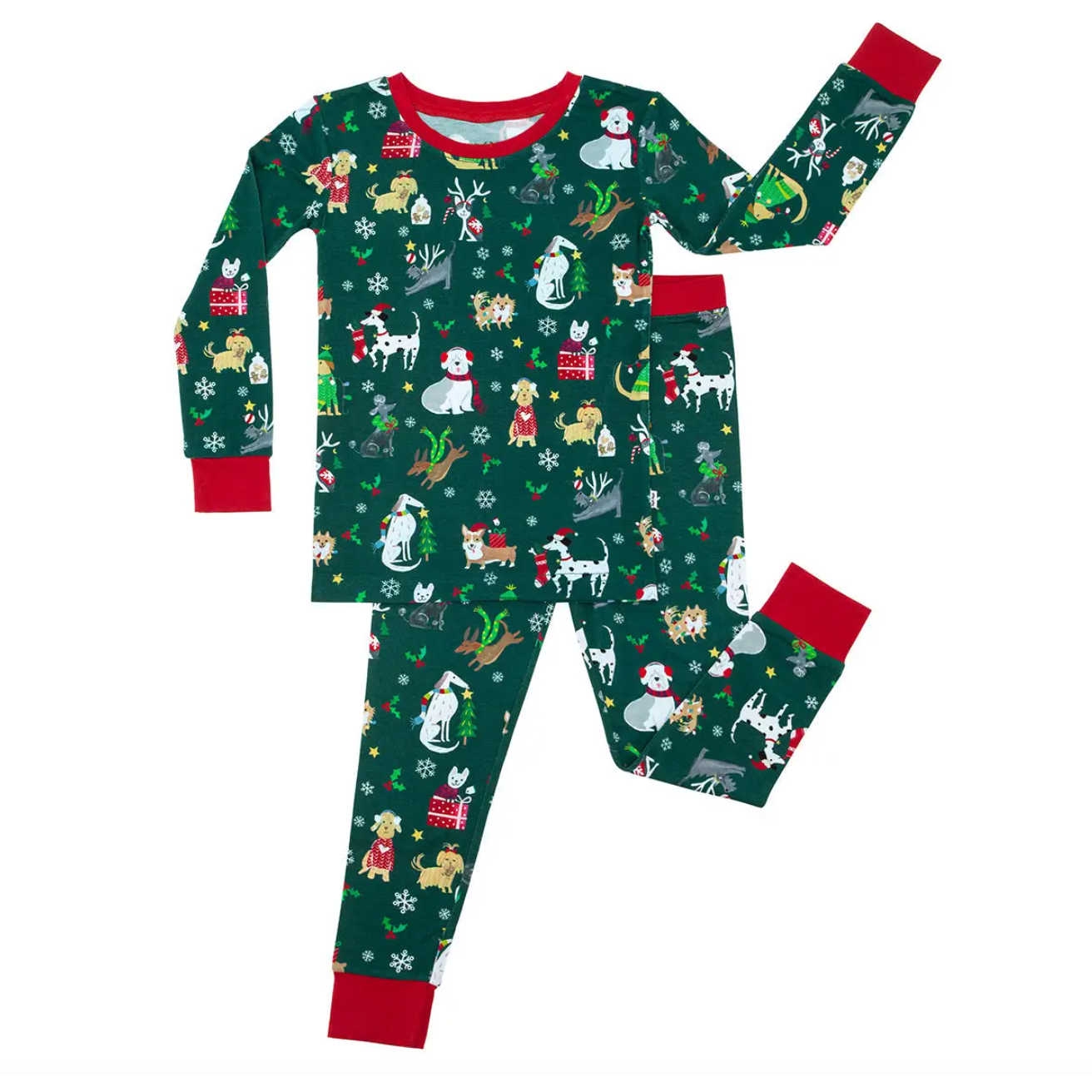 holiday hounds two-piece bamboo viscose pajama set