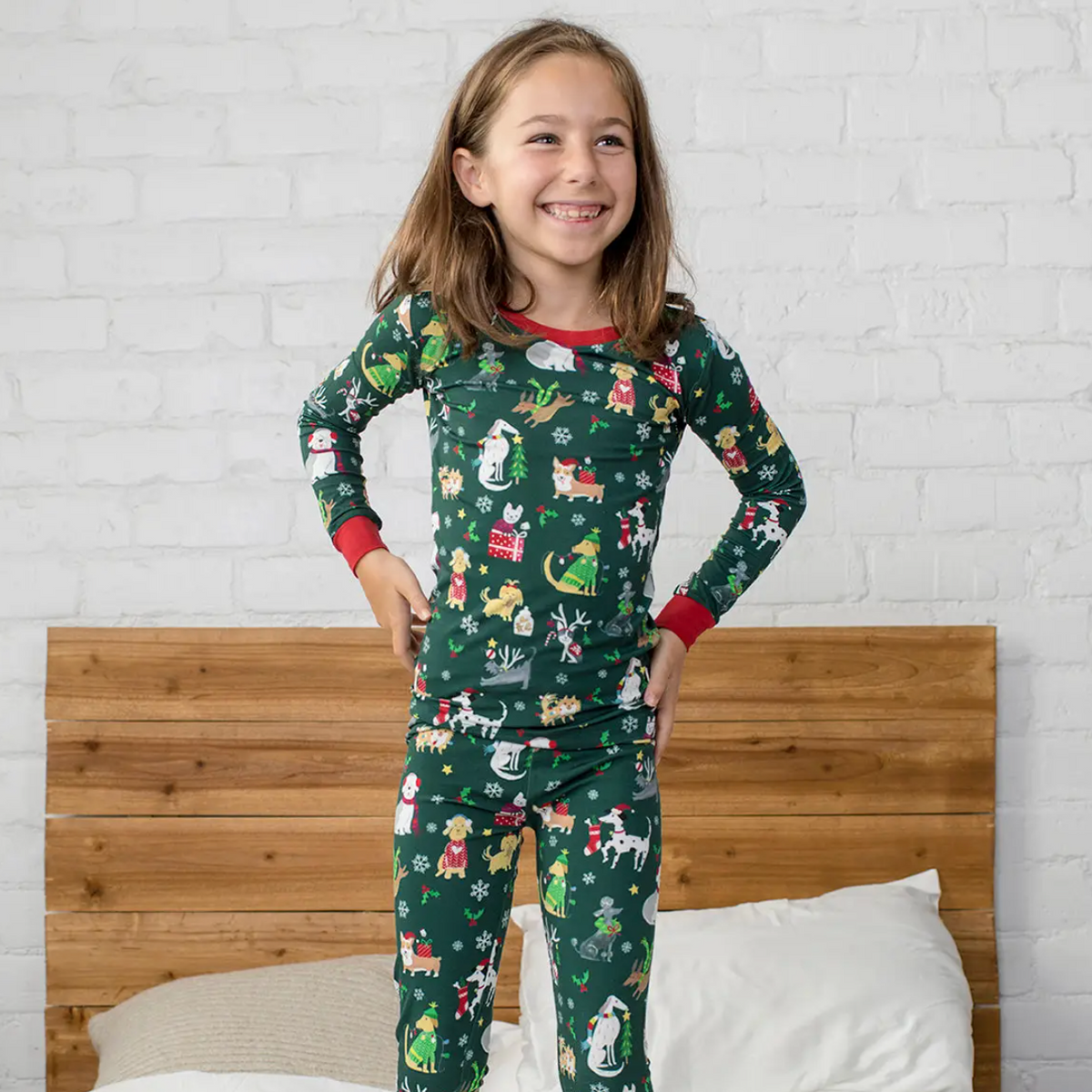 holiday hounds two-piece bamboo viscose pajama set