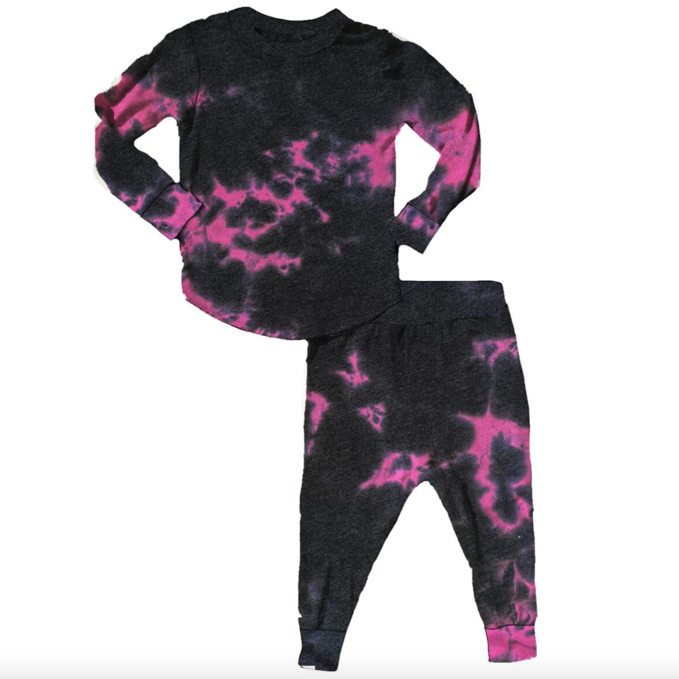 pink spark bamboo set | jet black