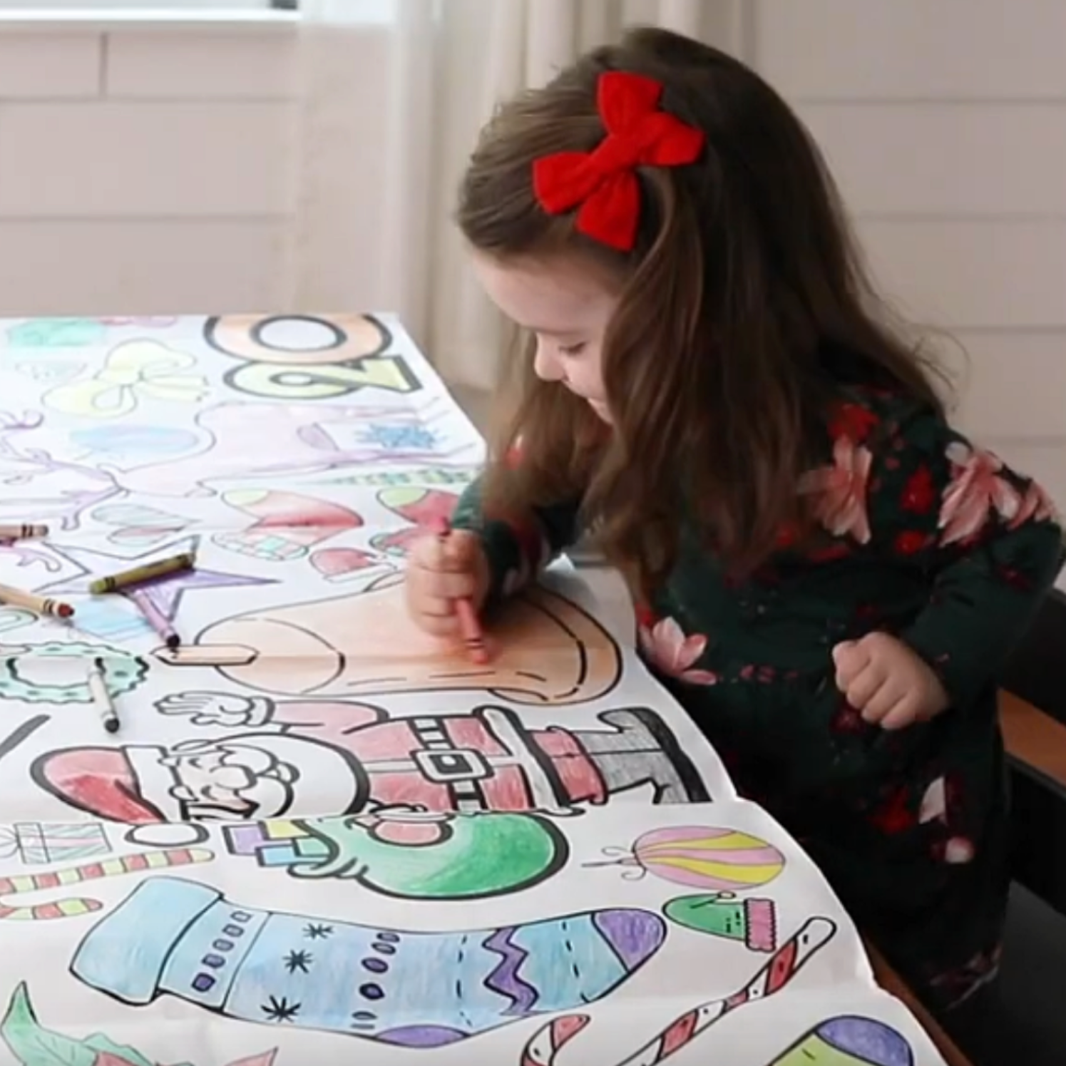 christmas coloring collage table cover