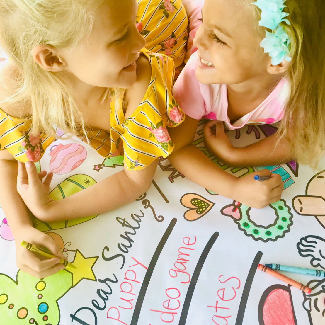 christmas coloring collage table cover