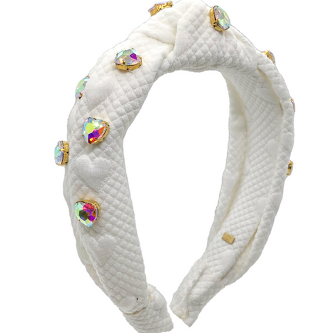 quilted heart jewel knot headband