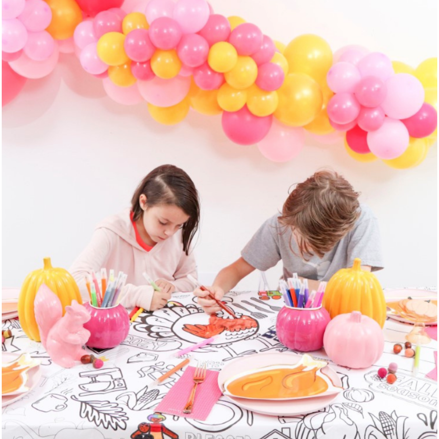 thanksgiving coloring collage table cover