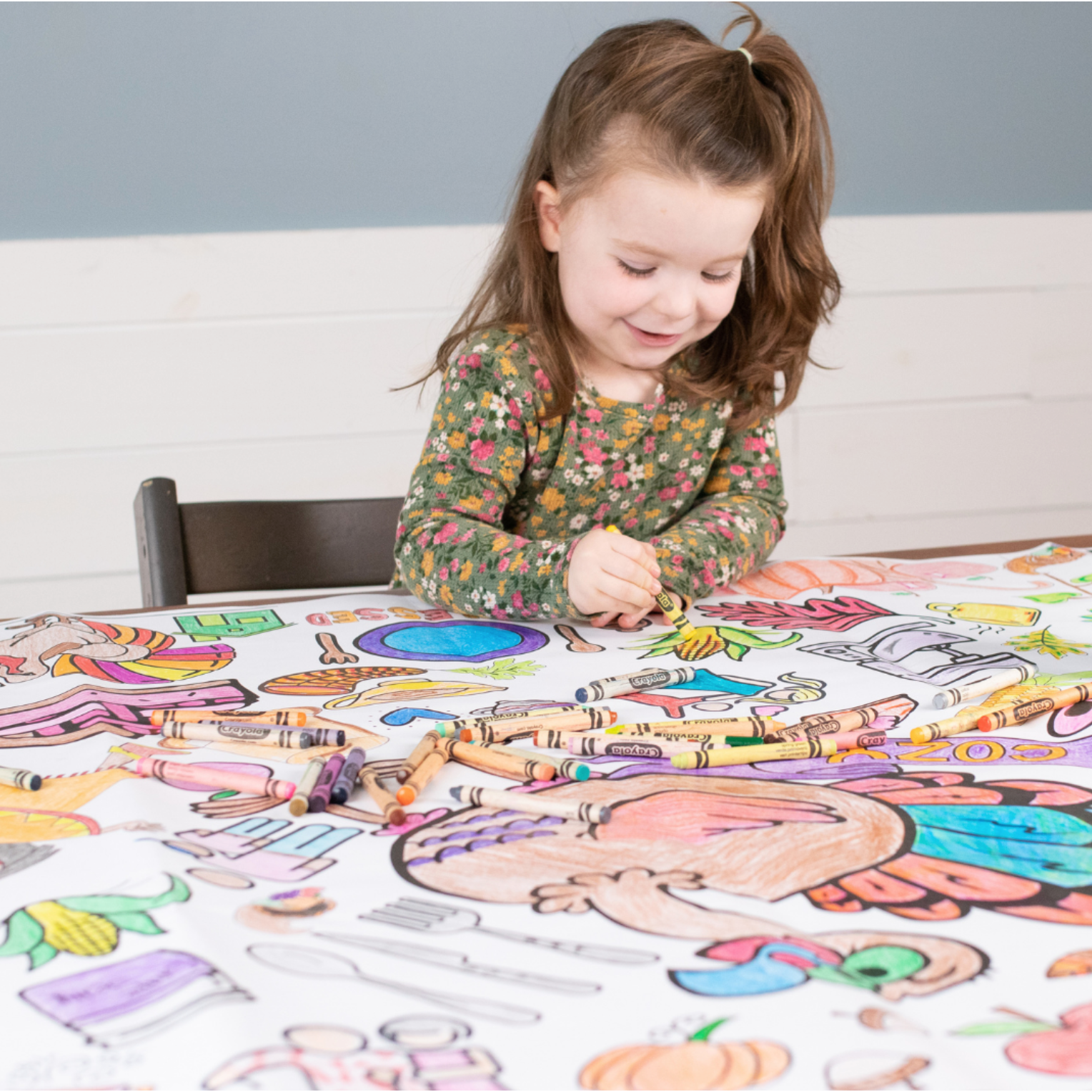 thanksgiving coloring collage table cover