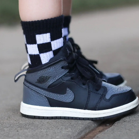 black checkered socks
