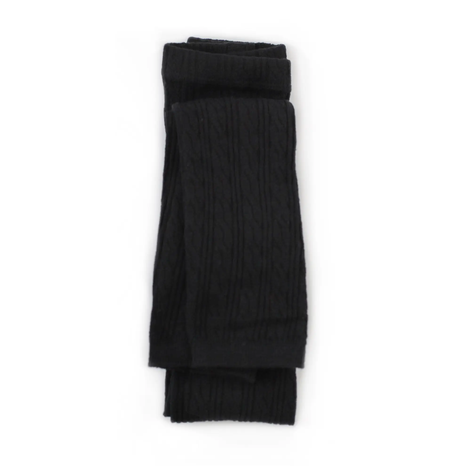 black cable knit footless tights