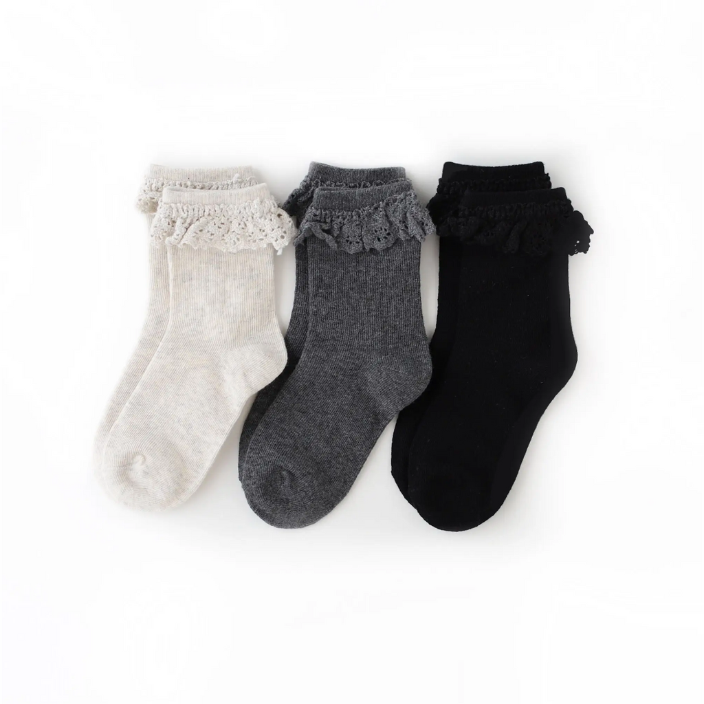 midnight lace midi socks | 3 pack