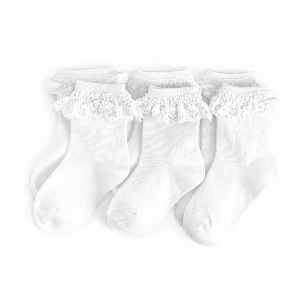 white lace midi socks | 3 pack