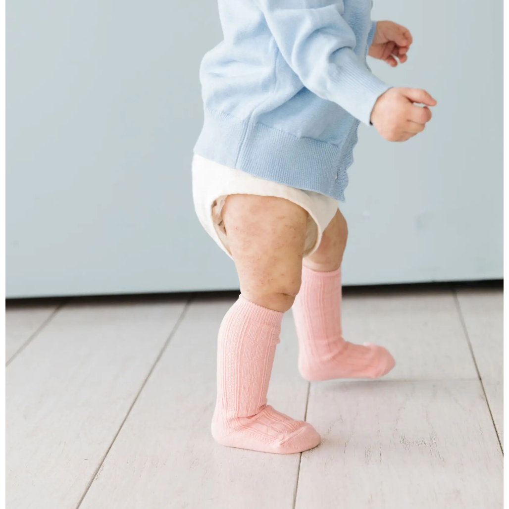 quartz pink knee highs