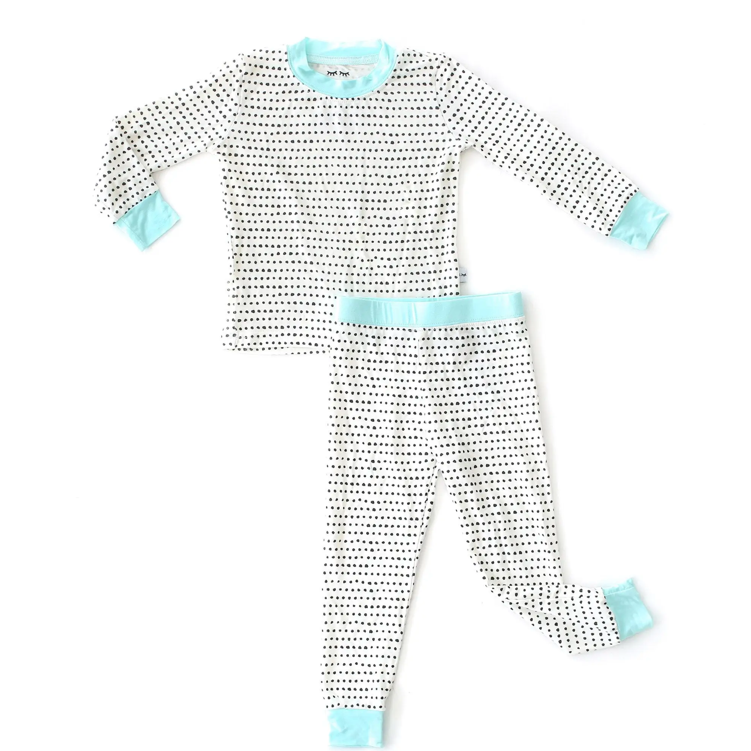 polka dot two-piece bamboo viscose pajama set