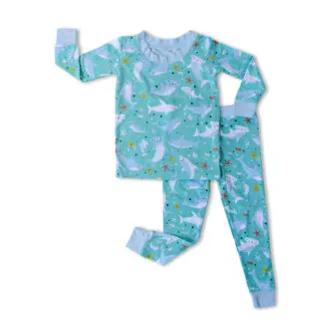 shark soiree l/s two-piece bamboo viscose pajama set