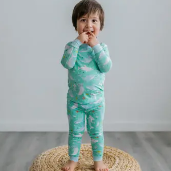 shark soiree l/s two-piece bamboo viscose pajama set