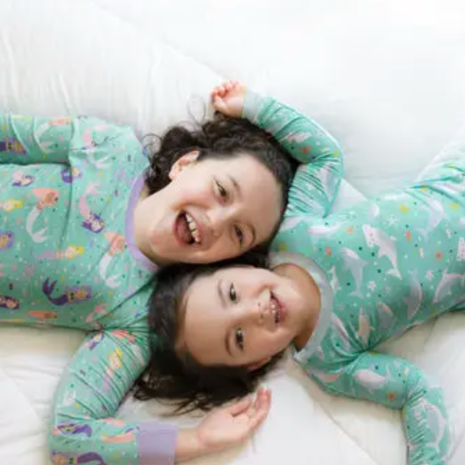 shark soiree l/s two-piece bamboo viscose pajama set